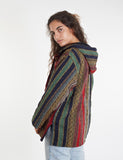 Colorful Hippie Traditional Nepalese Gheri Cotton Fabric Hoodie