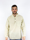 Khaki Cotton Cream Kurta