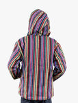 Rebel Multi Stripe Color Hippie Polar Fleece Jacket