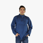 Khaki Plain Blue  Kurtha